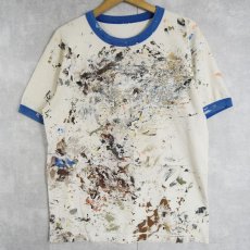 画像1: "college pro PAINTERS" ペンキペイント プリントリンガーTシャツ (1)