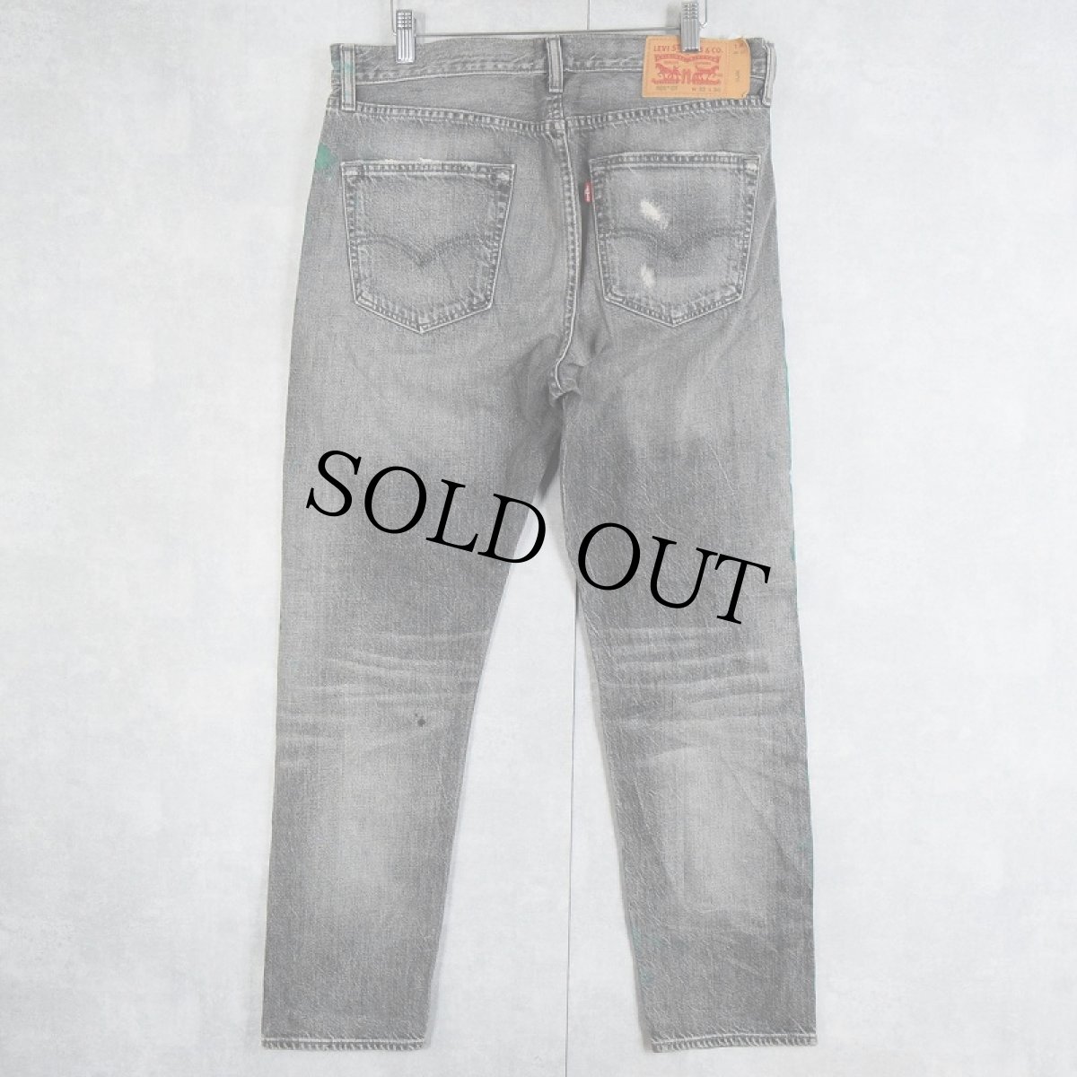 画像2: Levi's 501 ハンドペイント ブラックデニムパンツ W34 (2)