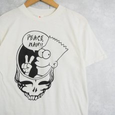 画像1: 90's GRATEFUL DEAD×THE SIMPSONS USA製 "PEACE MAN!!" ロックバンドプリントTシャツ M (1)