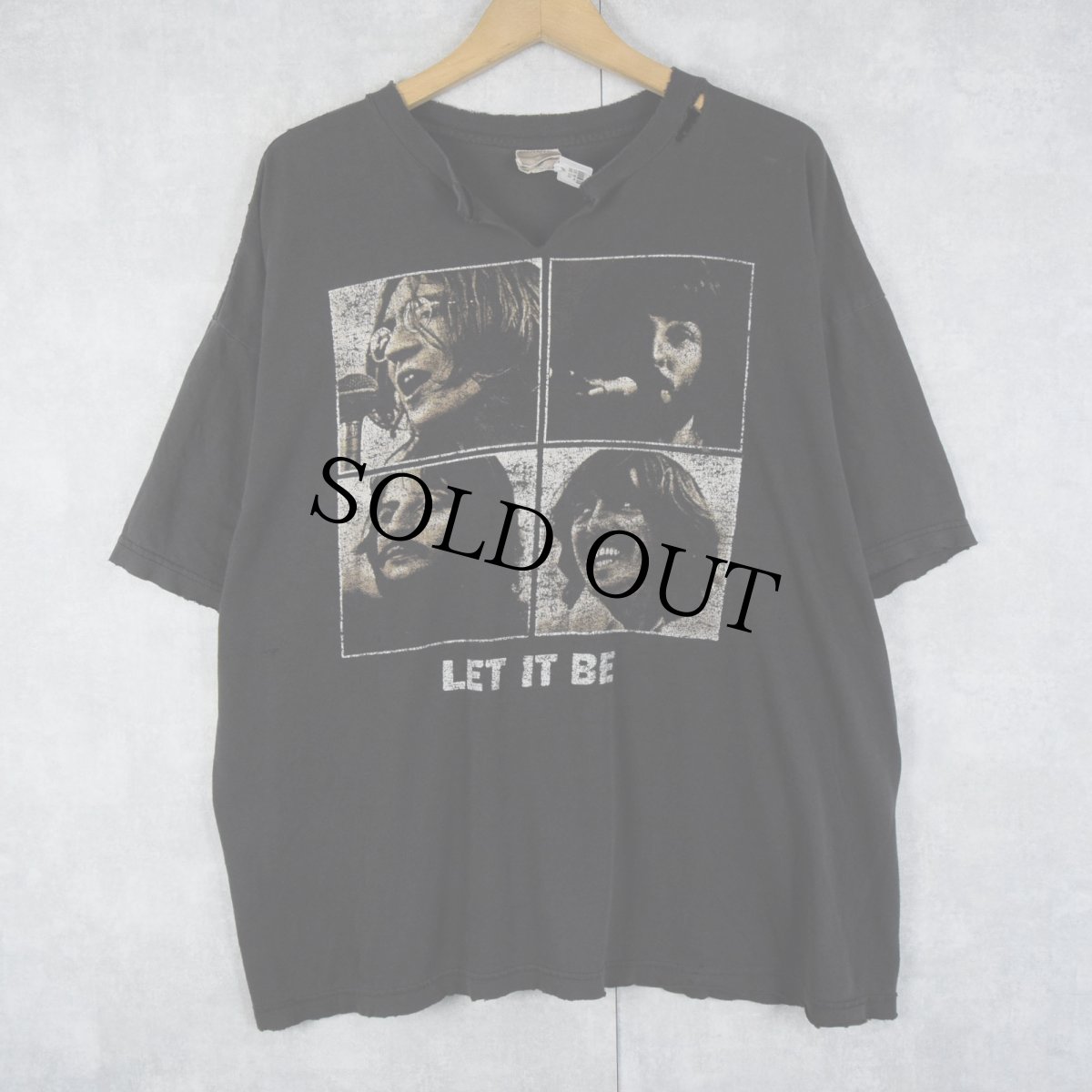 画像1: 90〜2000's THE BEATLES USA製 "LET IT BE" ロックバンドTシャツ BLACK (1)