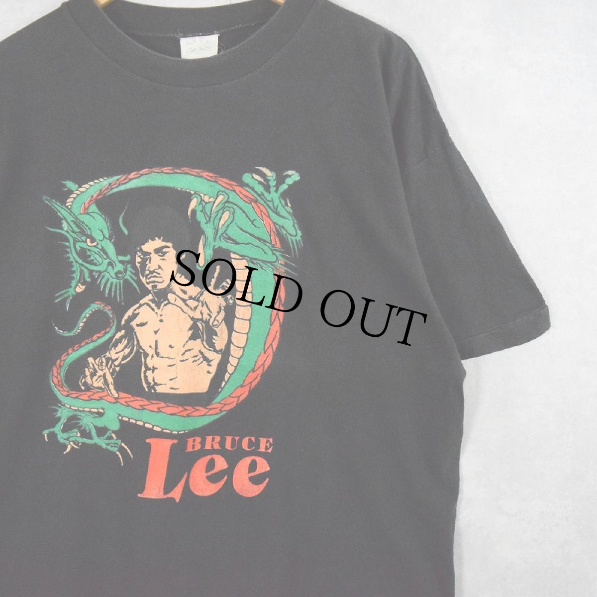 画像1: Bruce Lee ハリウッド俳優 プリントTシャツ BLACK L (1)