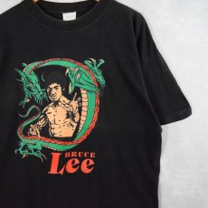 画像1: Bruce Lee ハリウッド俳優 プリントTシャツ BLACK L (1)