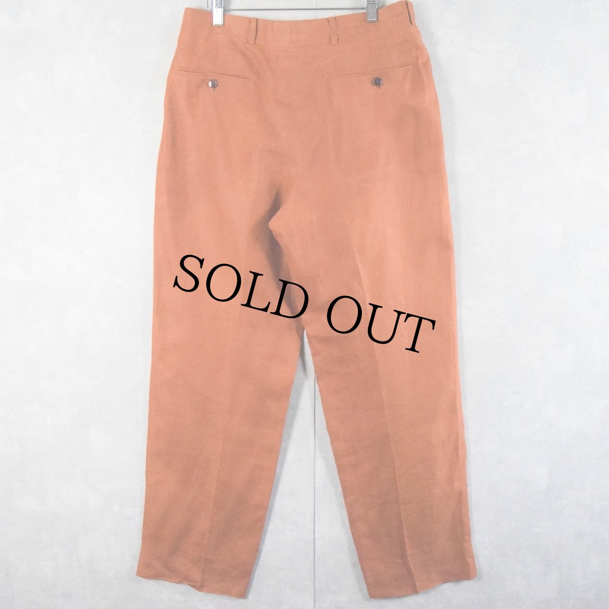 画像2: Puro Lino ITALY製 スリータック リネンスラックス W33 (2)