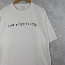 画像1: SQUAN LAKES NEW HAMPSHIRE "LIVE FREE OR DIE" メッセージプリントTシャツ XL (1)