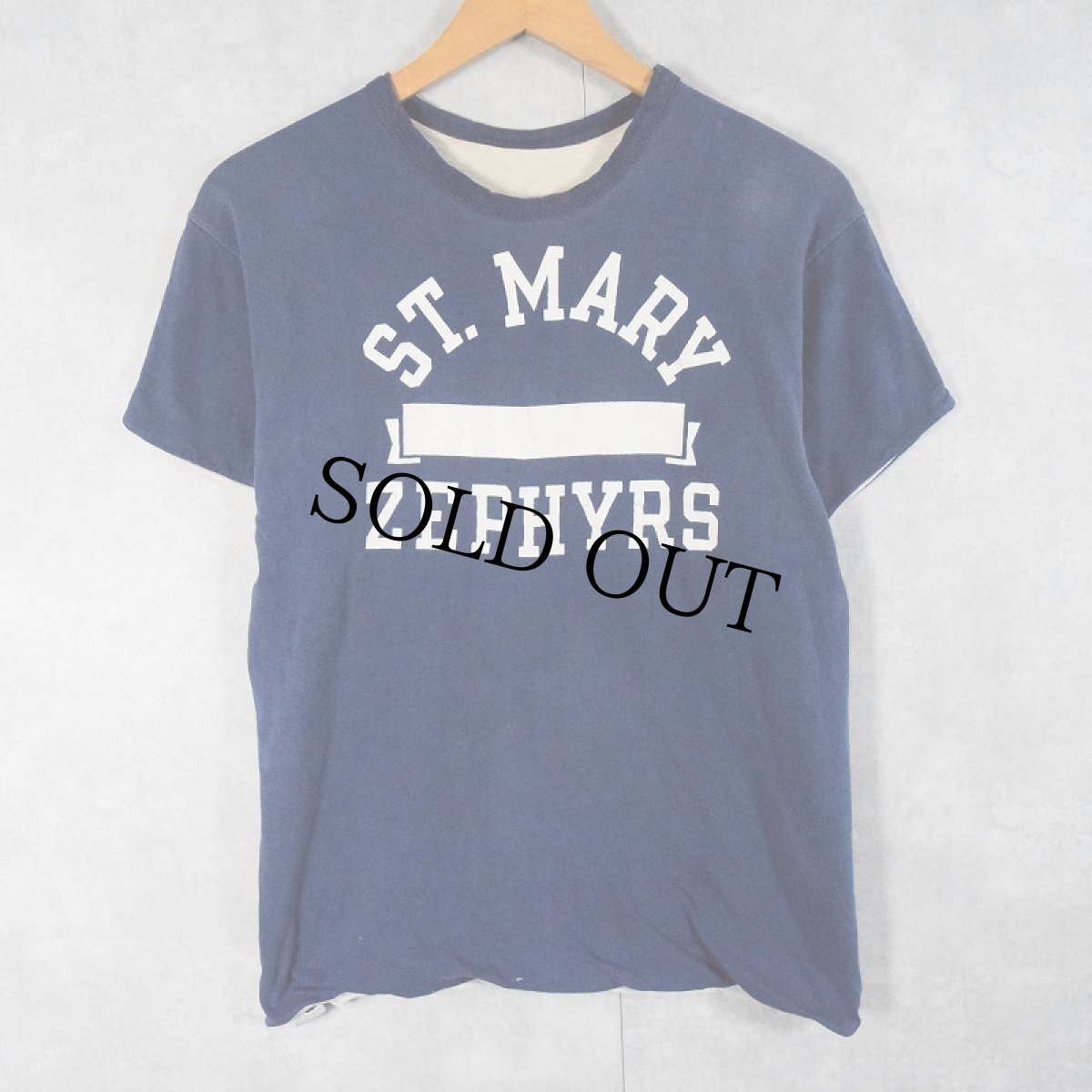 画像1: 70's Champion USA製 バータグ "ST.MARY ZEPHYRS" ダブルフェイス リバーシブルTシャツ M (1)