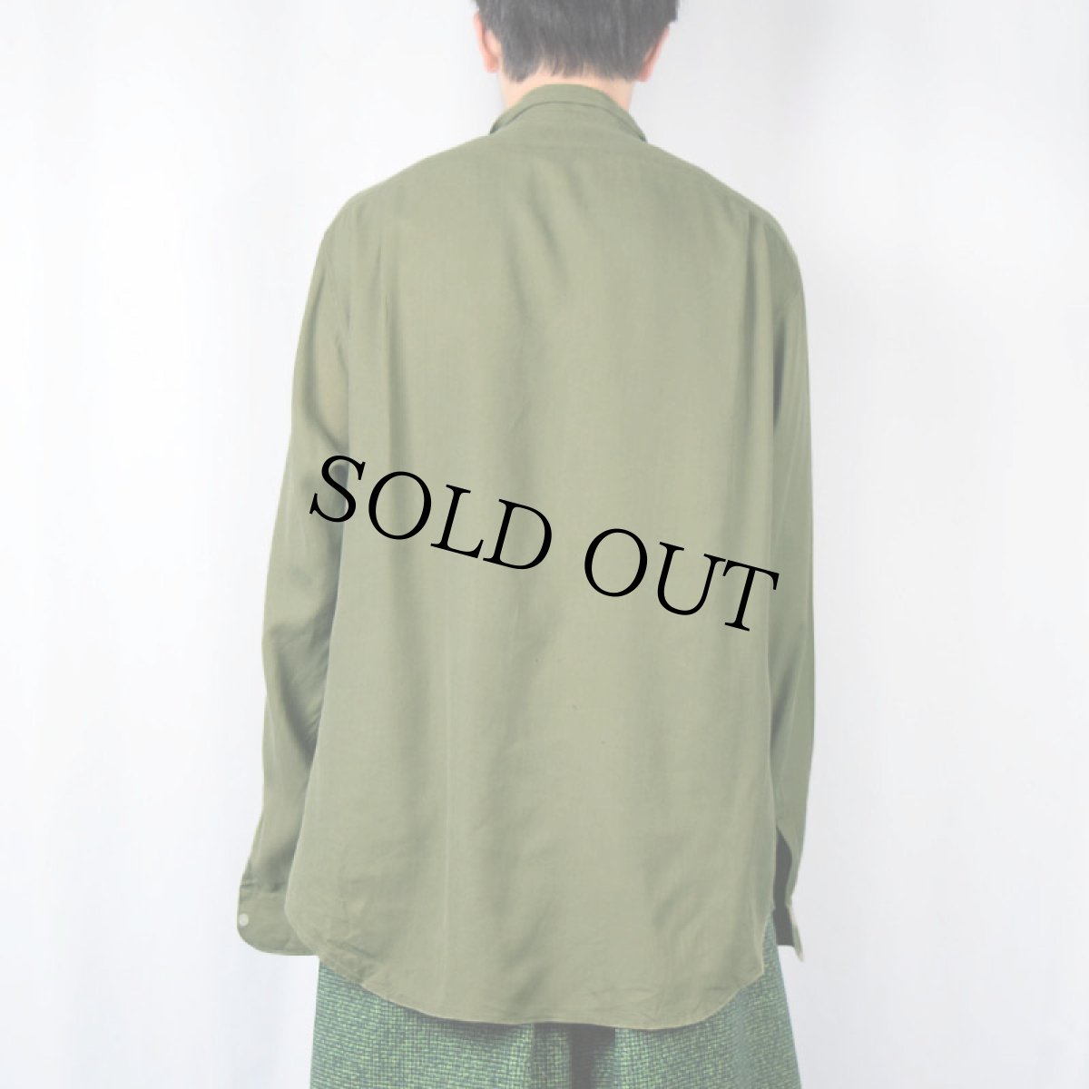 画像3: POLO Ralph Lauren ヘリンボーン織り シルク×コットン×リネンシャツ L (3)