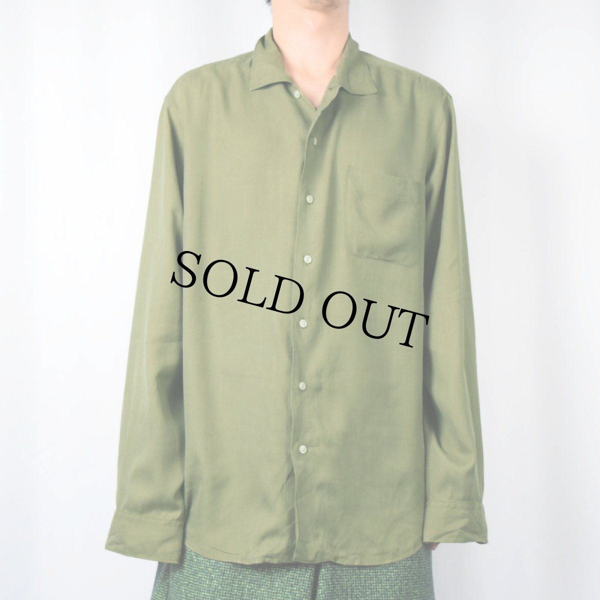 画像2: POLO Ralph Lauren ヘリンボーン織り シルク×コットン×リネンシャツ L (2)