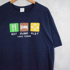 画像1: "EAT SLEEP PLAY LAKE TAHOE" プリントTシャツ NAVY XL (1)