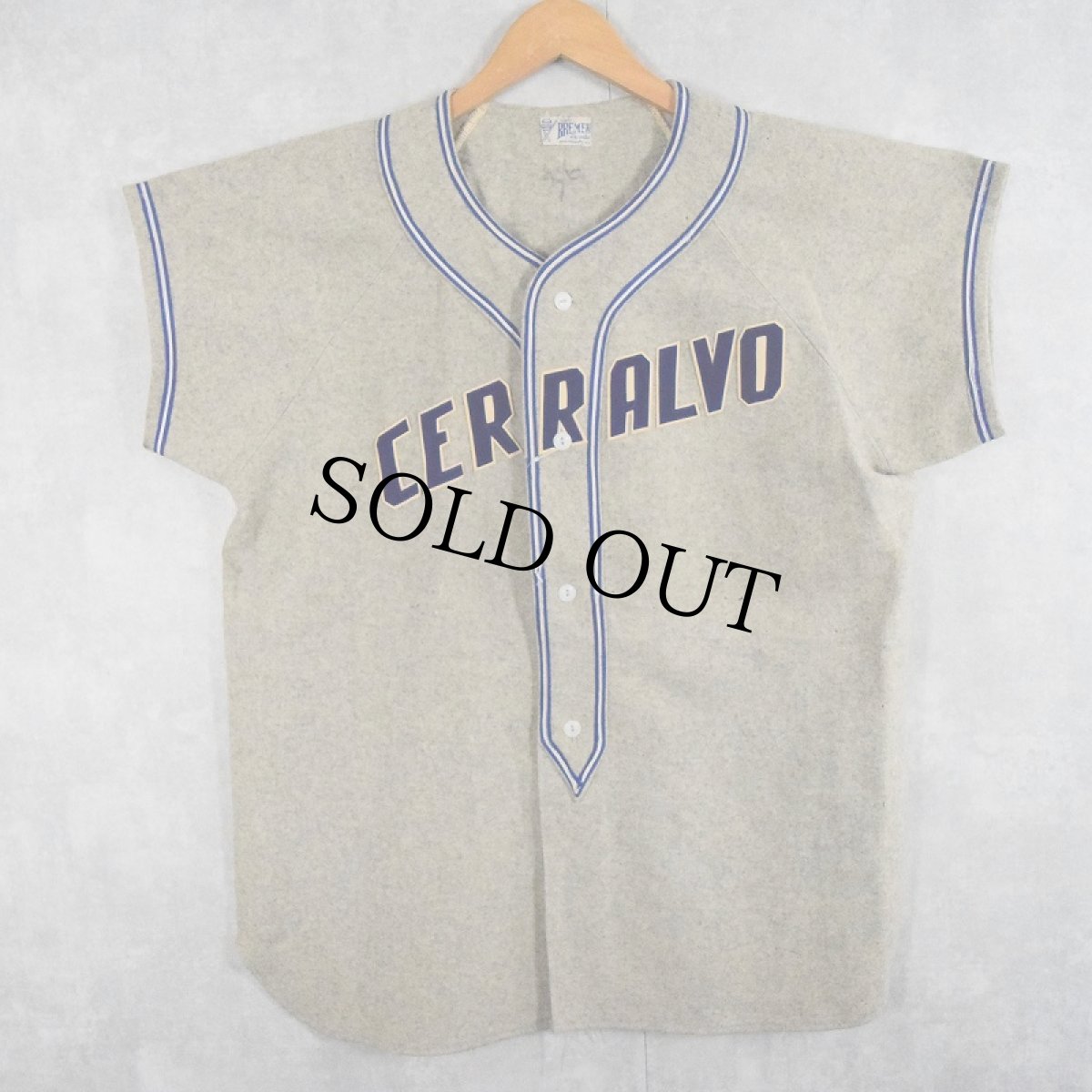 画像4: 40〜50's "CERRALVO" ウールベースボースシャツ (4)