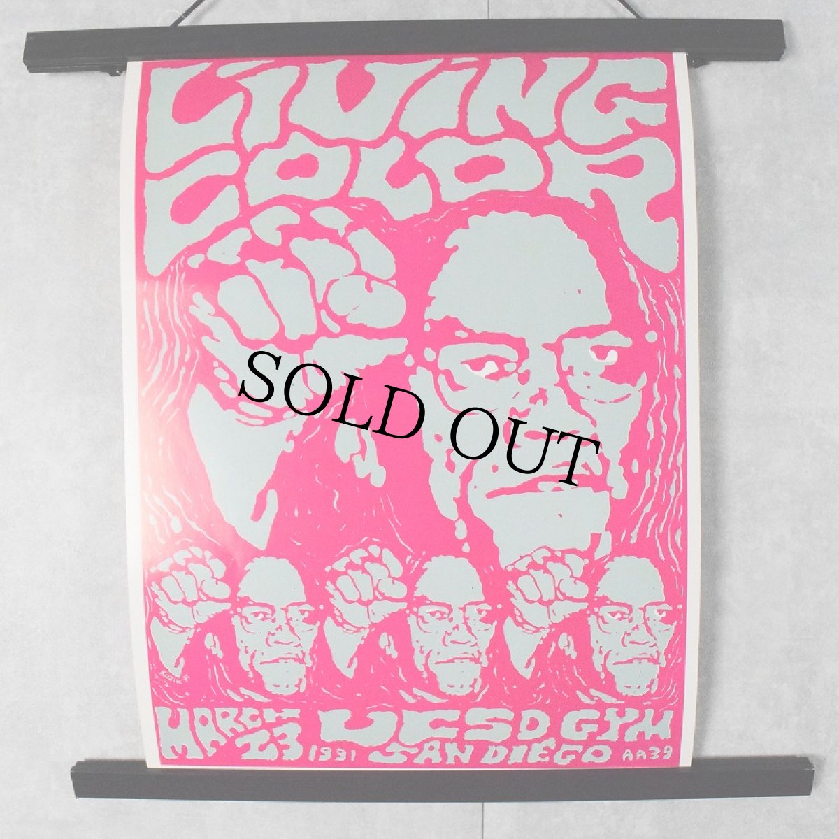 画像1: 【SALE】 90's Frank Kozik "Living Color" ハードロック・バンド Poster サイン入り (1)