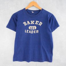 画像1: 60's Champion 大文字ランタグ USA製 "BAKER LEADER" フロッキープリントTシャツ M (1)