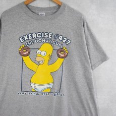 画像1: THE SIMPSONS "EXERCISE THE DONUT CURL" キャラクタープリントTシャツ XL (1)