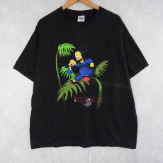 画像1: 90〜2000's THE SIMPSONS USA製 "SLOUCHING HOMER..." キャラクタープリントTシャツ BLACK  XL (1)