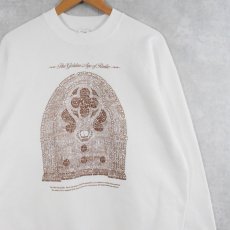 画像1: 【SALE】 90's The Golden Age of Radio USA製 プリントラグランスウェット XXL (1)