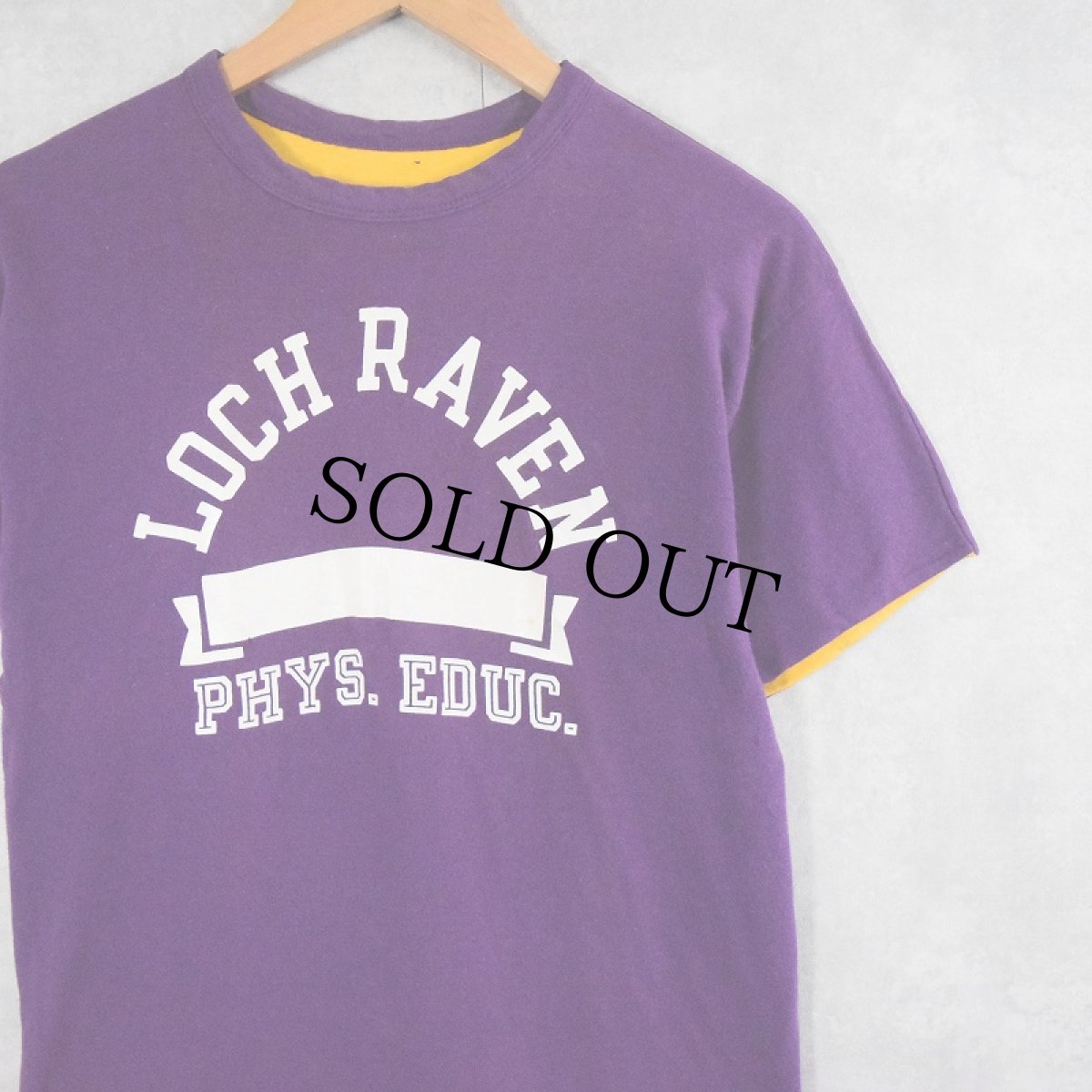 画像1: 70's Champion USA製 バータグ "LOCH RAVEN PHYS. EDUC." ダブルフェイス リバーシブルTシャツ M (1)