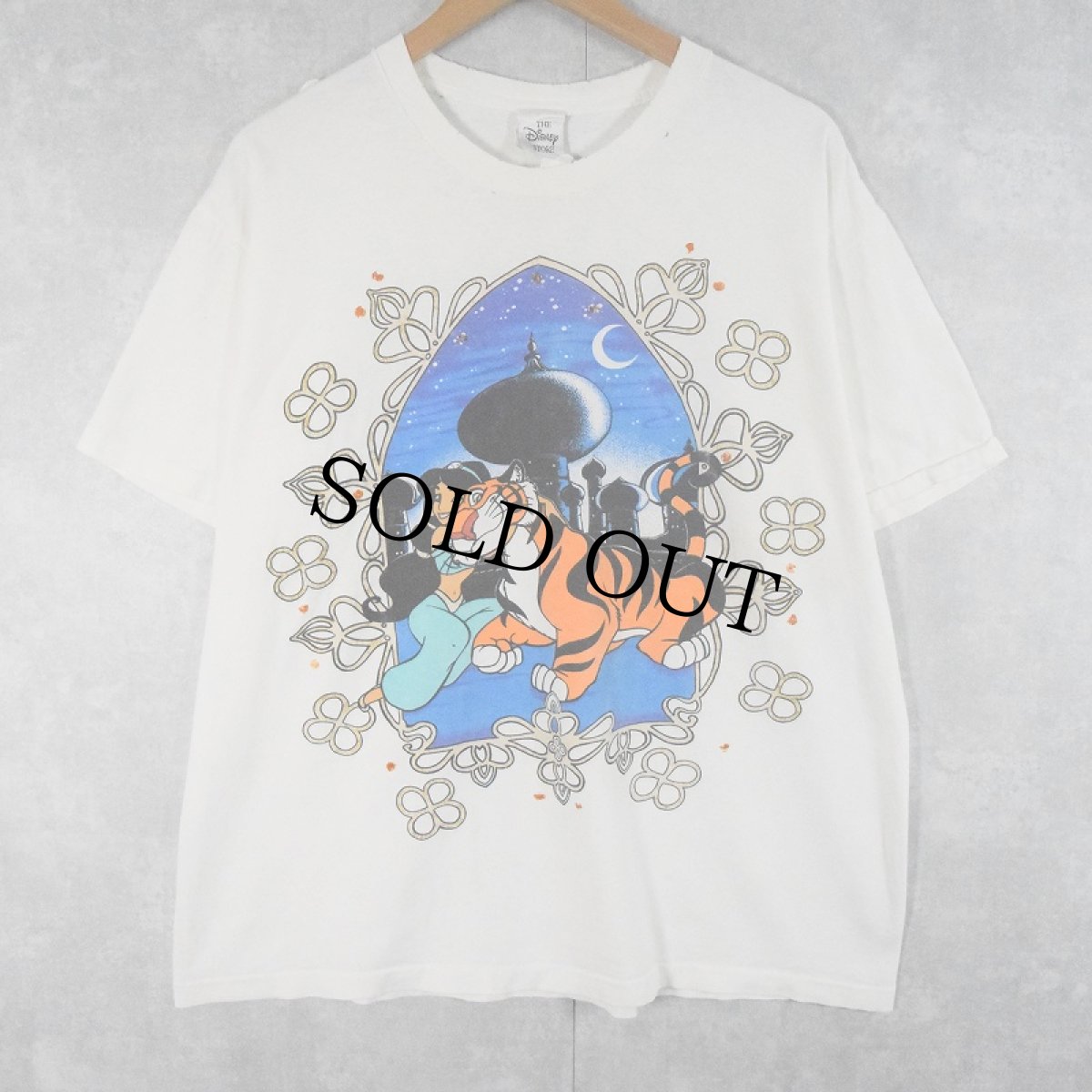 画像1: 90's Disney Aladdin USA製 "Jasmine & Rajah" キャラクタープリントTシャツ XL (1)