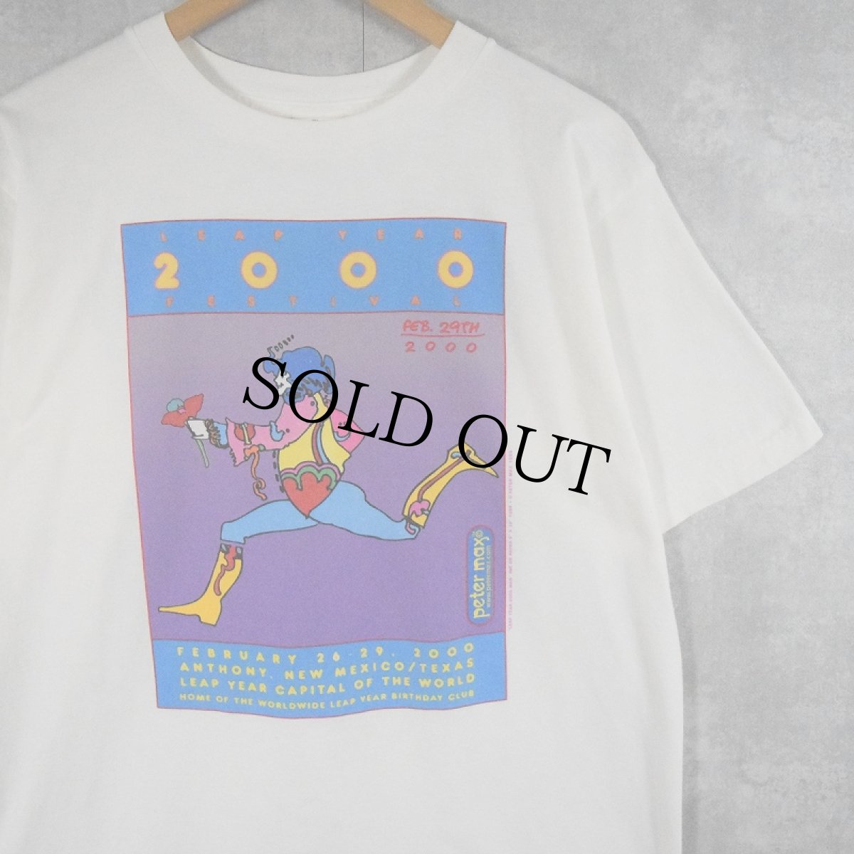 画像1: 2000's PETER MAX "LEAP YEAR 2000 FESTIVAL" アートプリントTシャツ L (1)