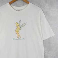 画像1: Disney "Tinker Bell" キャラクター ラメプリントTシャツ XL (1)