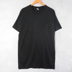 画像1: 90's FRUIT OF THE LOOM USA製 無地ポケットTシャツ BLACK XL (1)