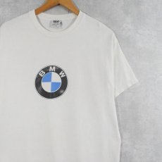 画像1: 90's〜 BMW USA製 自動車メーカー ロゴプリントTシャツ L (1)