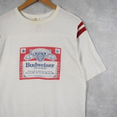 画像1: 80's〜 Budweiser ビールメーカー 染み込みプリントTシャツ XL (1)
