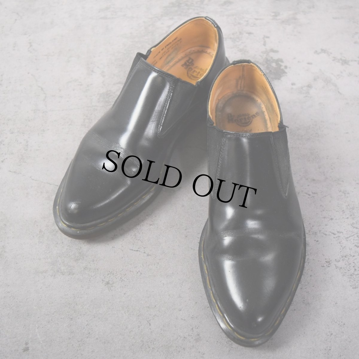 画像1: Dr.Martens ENGLAND製 レザースリッポン BLACK 27cm (1)