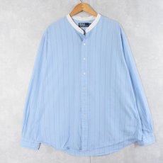 画像1: POLO Ralph Lauren "CUSTOM FIT" ストライプ柄 デタッチャブルカラー コットンシャツ M (1)