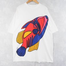 画像1: 90's MICHIGAN RAG CO. USA製 魚柄 プリントTシャツ (1)