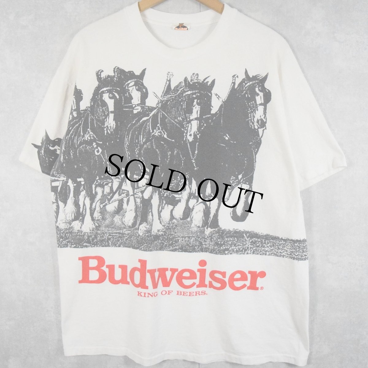 画像1: 90's Budweiser "YEEE-HAHHH!!!" 大判プリントTシャツ (1)