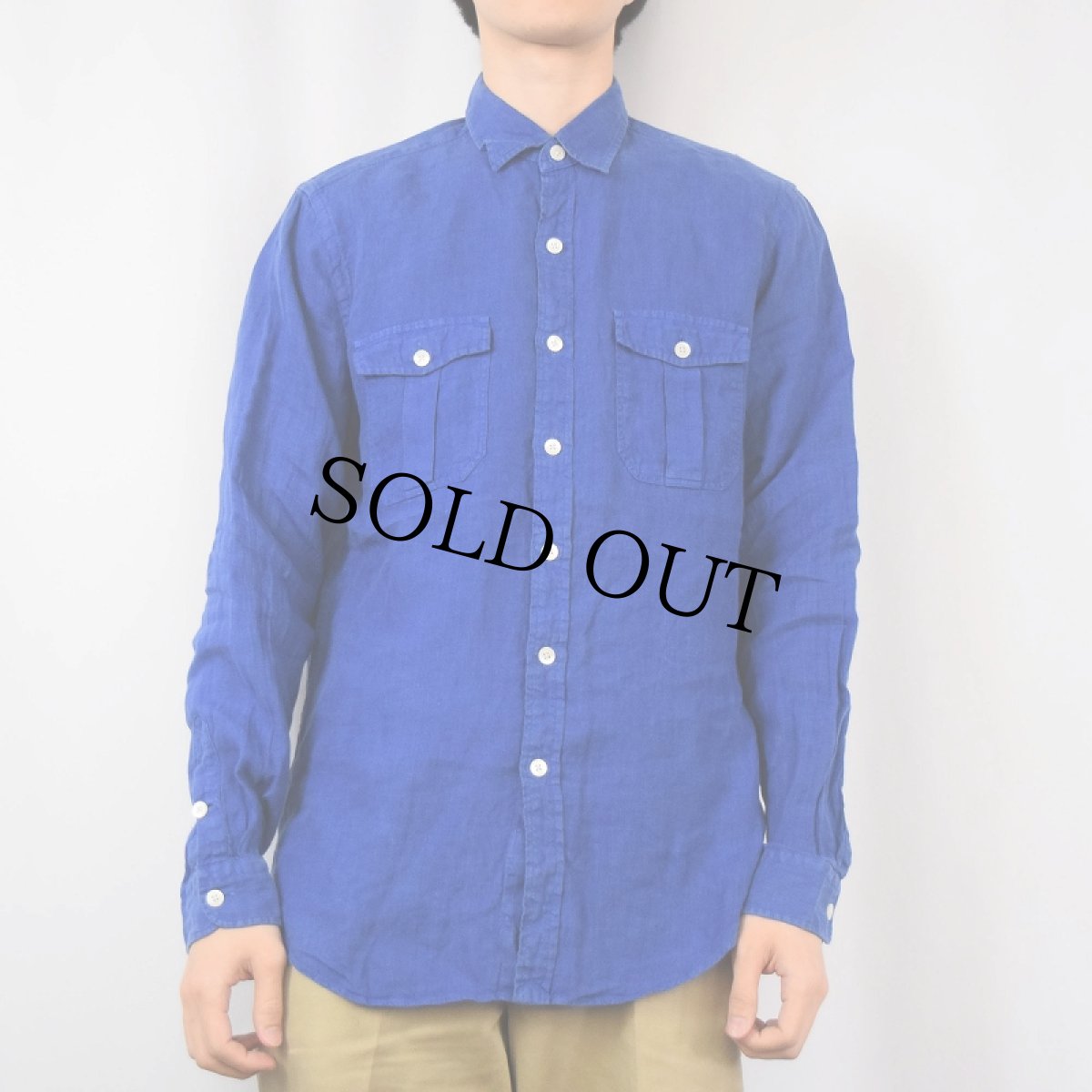 画像2: POLO Ralph Lauren "CUSTOM FIT" リネンシャツ M (2)