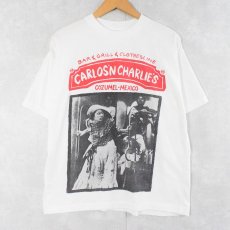 画像1: 90's CARLOS'N CHARLIE'S レストランプリントTシャツ L (1)