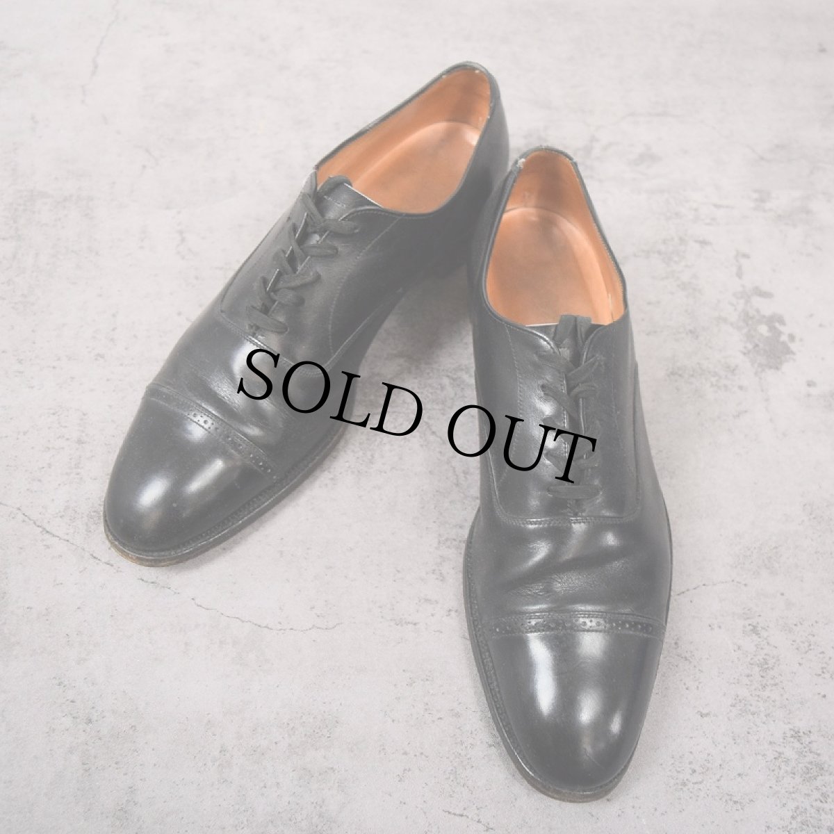 画像1: 80's〜 Brooks Brothers ENGLAND製 "BROOKS ENGLISH" ストレートチップ レザーシューズ BLACK 29.5cm (1)
