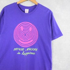 画像1: "HOUSE MUSIC is happiness" スマイルプリントTシャツ M (1)