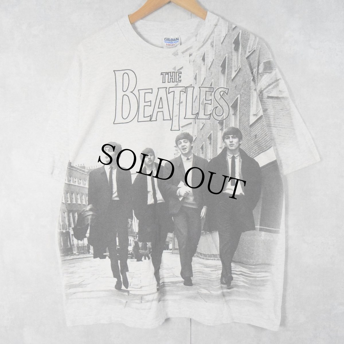 画像1: THE BEATLES 大判プリント ロックバンドTシャツ XL (1)