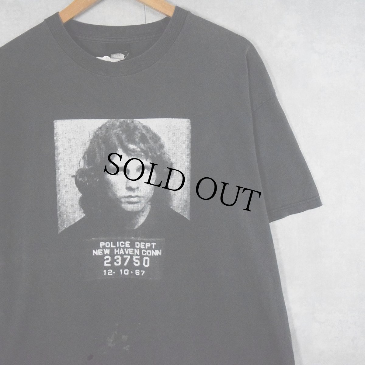 画像1: 【お客様お支払処理中】The Doors "JIM MORRISON" ロックミュージシャンプリントTシャツ BLACK (1)