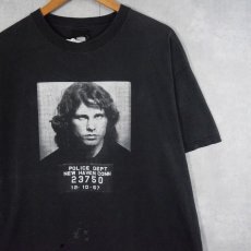 画像1: 【お客様お支払処理中】The Doors "JIM MORRISON" ロックミュージシャンプリントTシャツ BLACK (1)