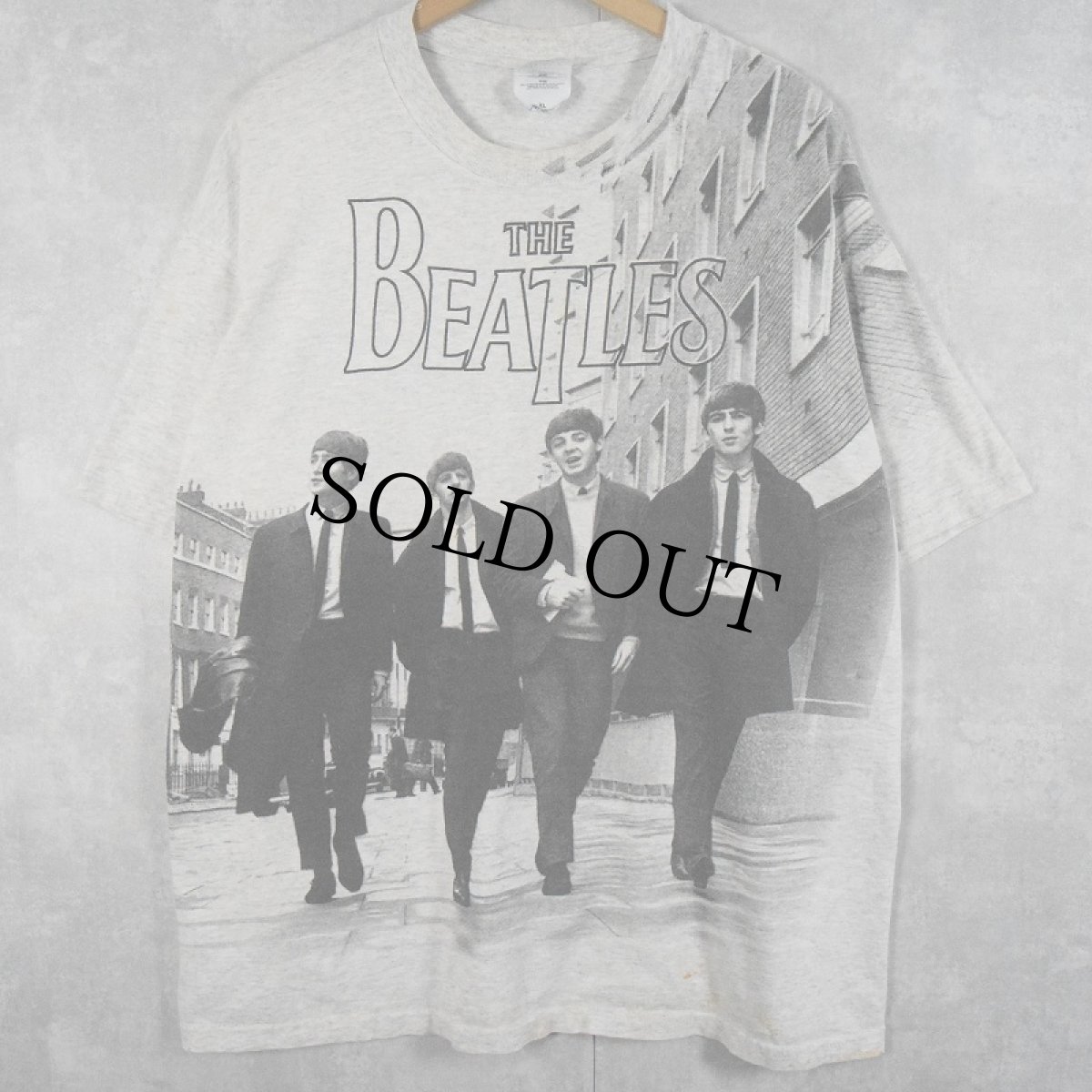 画像1: THE BEATLES 大判プリント ロックバンドTシャツ XL (1)
