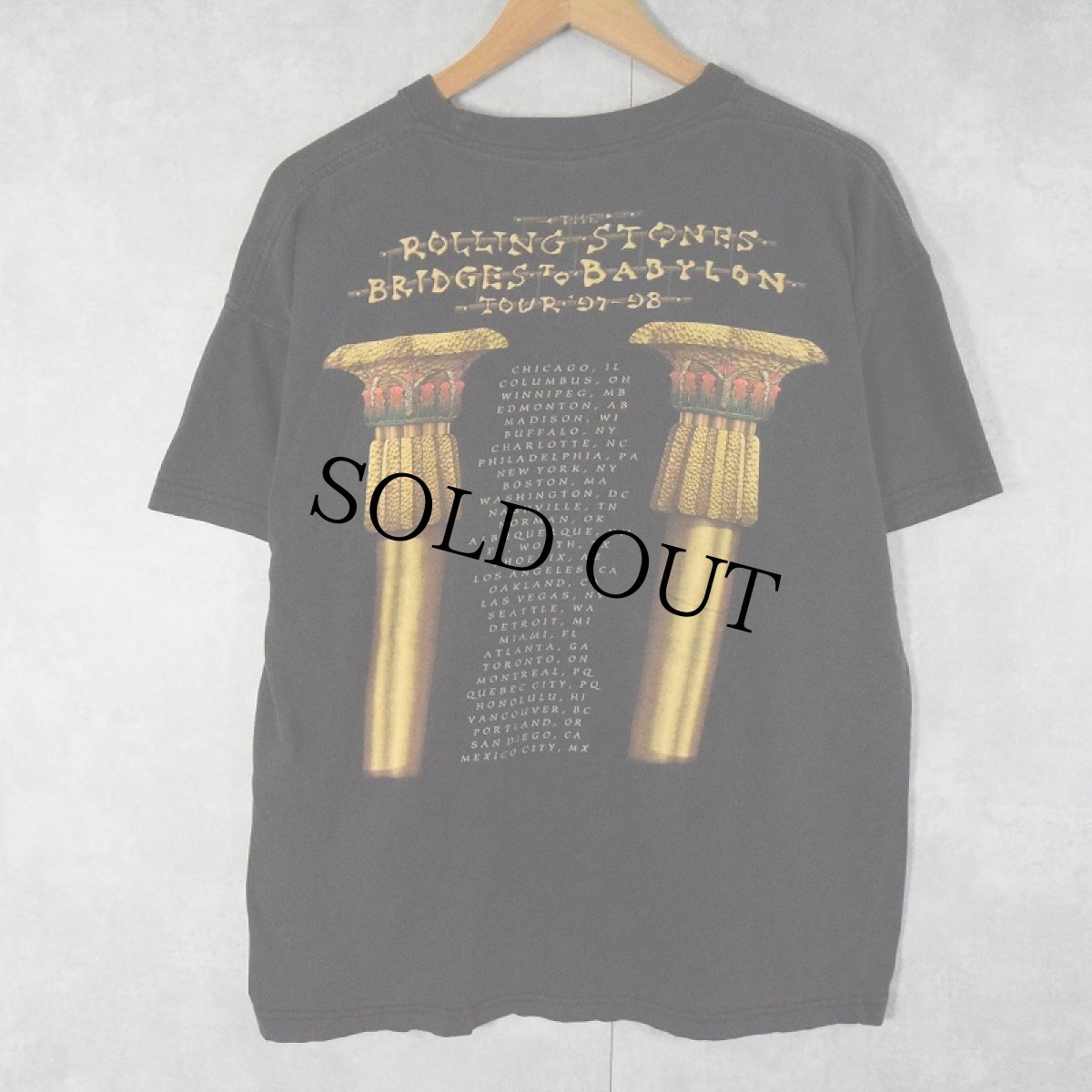 画像2: 1997 ROLLING STONES "Bridges to Babylon" ロックバンドツアーTシャツ BLACK L (2)