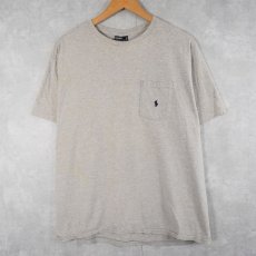 画像1: 90's POLO Ralph Lauren USA製 ロゴ刺繍 ポケ付きTシャツ M (1)