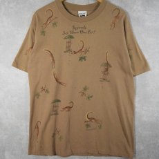 画像1: 90's  rel-e-vant products USA製 リスプリントTシャツ L (1)