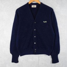 画像1: 80's The Fox JCPenney アクリルニットカーディガン NAVY M (1)