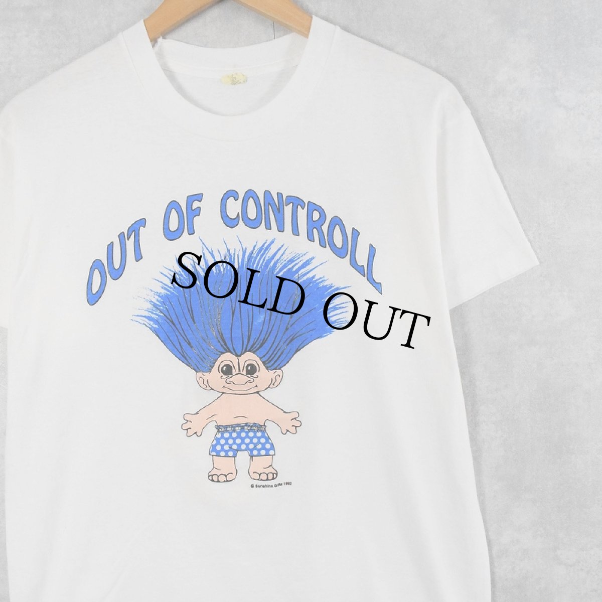 画像1: 90's TROLL IRELAND製 "OUT OF CONTROLL" キャラクタープリントTシャツ XL (1)