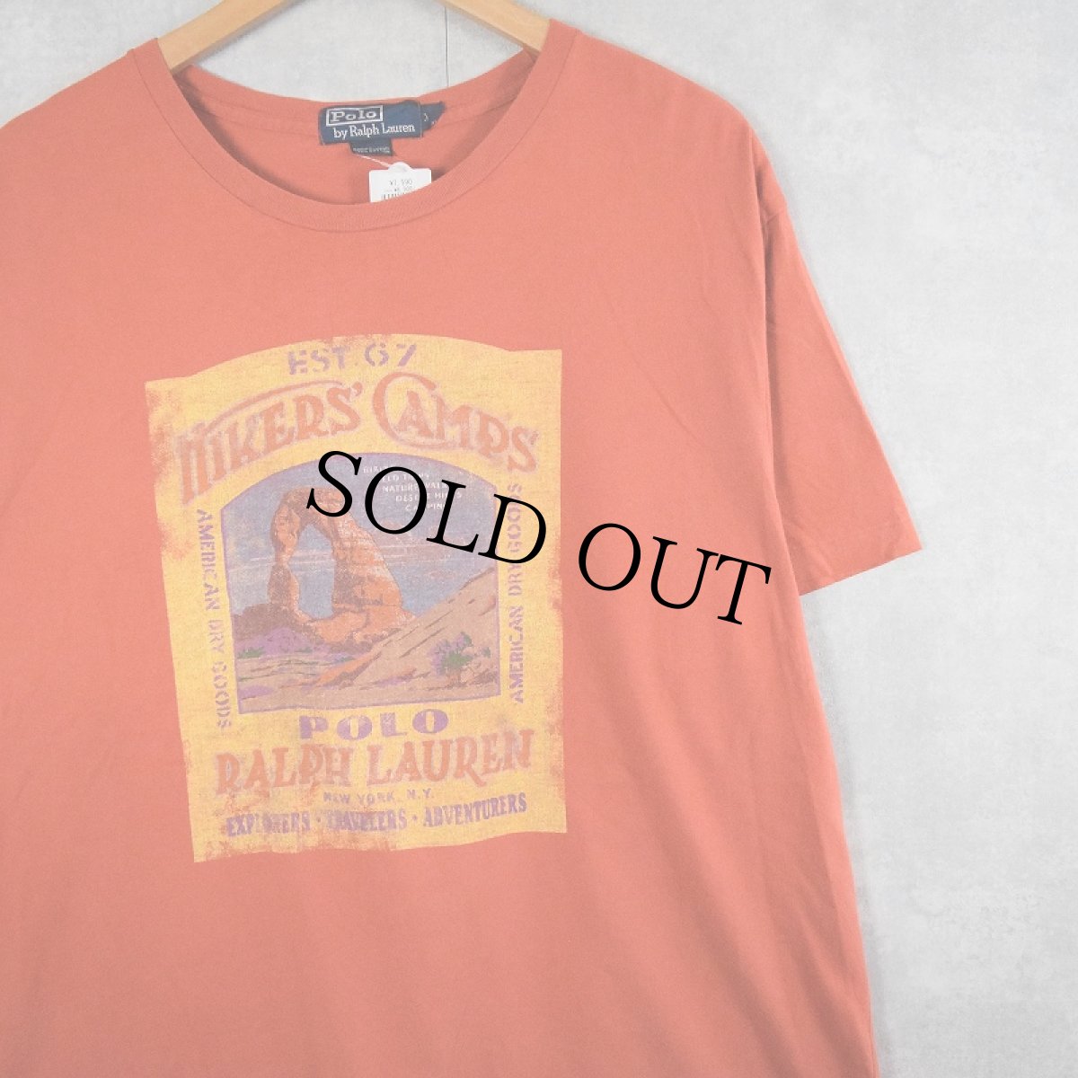 画像1: POLO Ralph Lauren "HIKERS CAMPS" イラストプリントTシャツ XXL (1)
