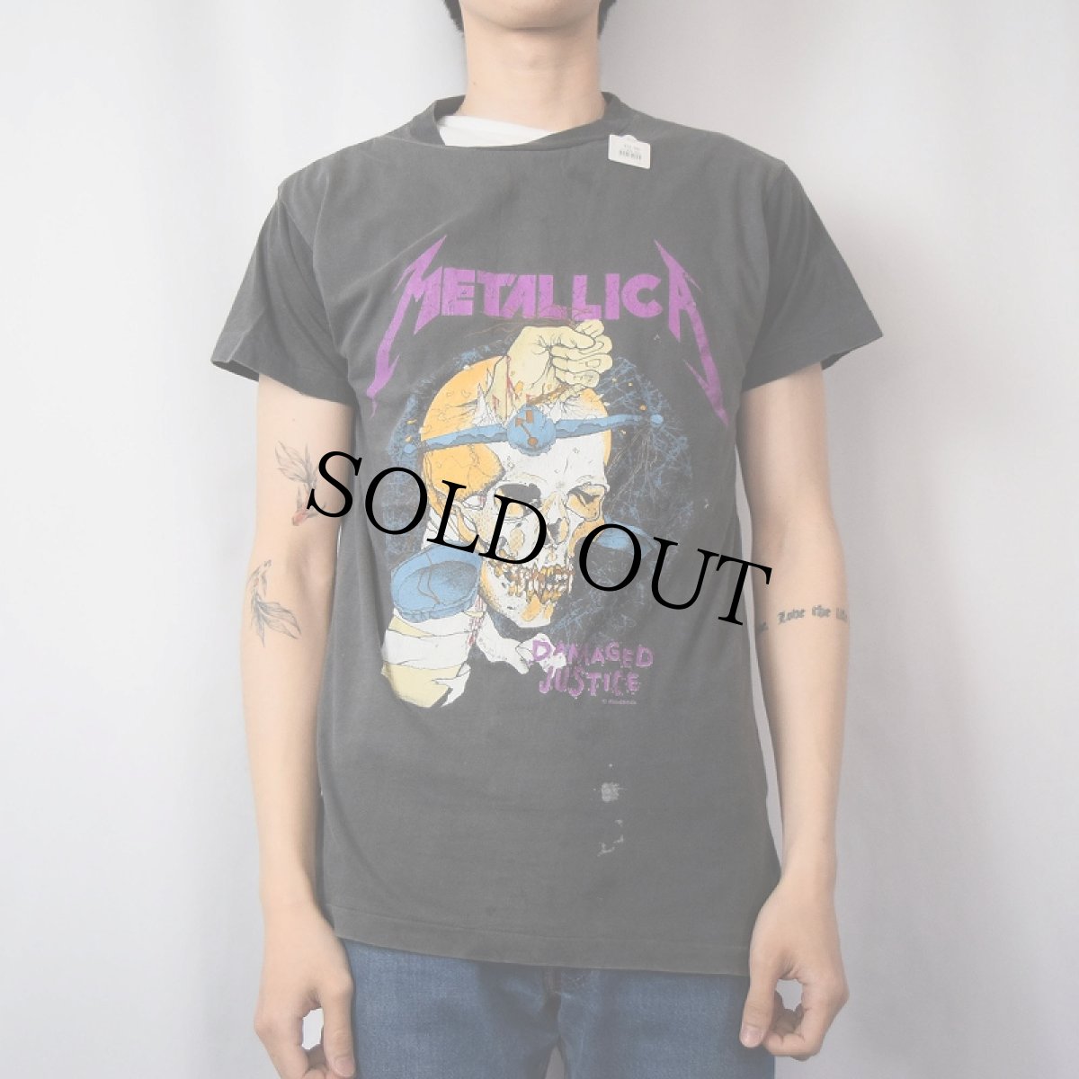 画像3: 80's METALLICA "DAMAGED JUSTICE" ヘビーメタルバンドTシャツ BLACK (3)