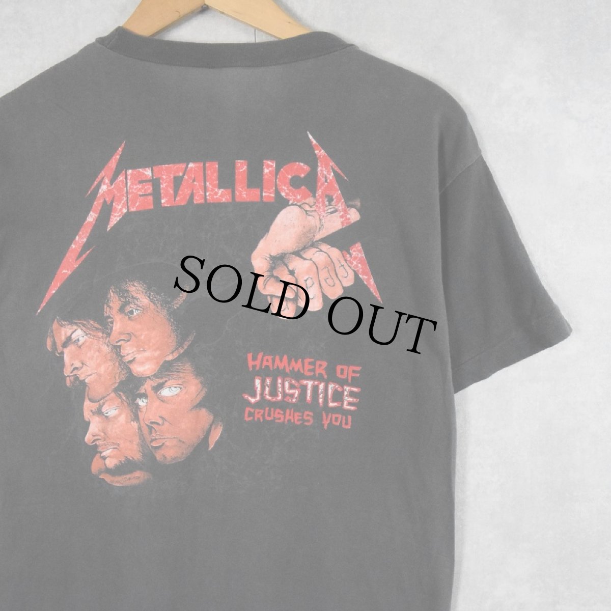 画像2: 80's METALLICA "DAMAGED JUSTICE" ヘビーメタルバンドTシャツ BLACK (2)