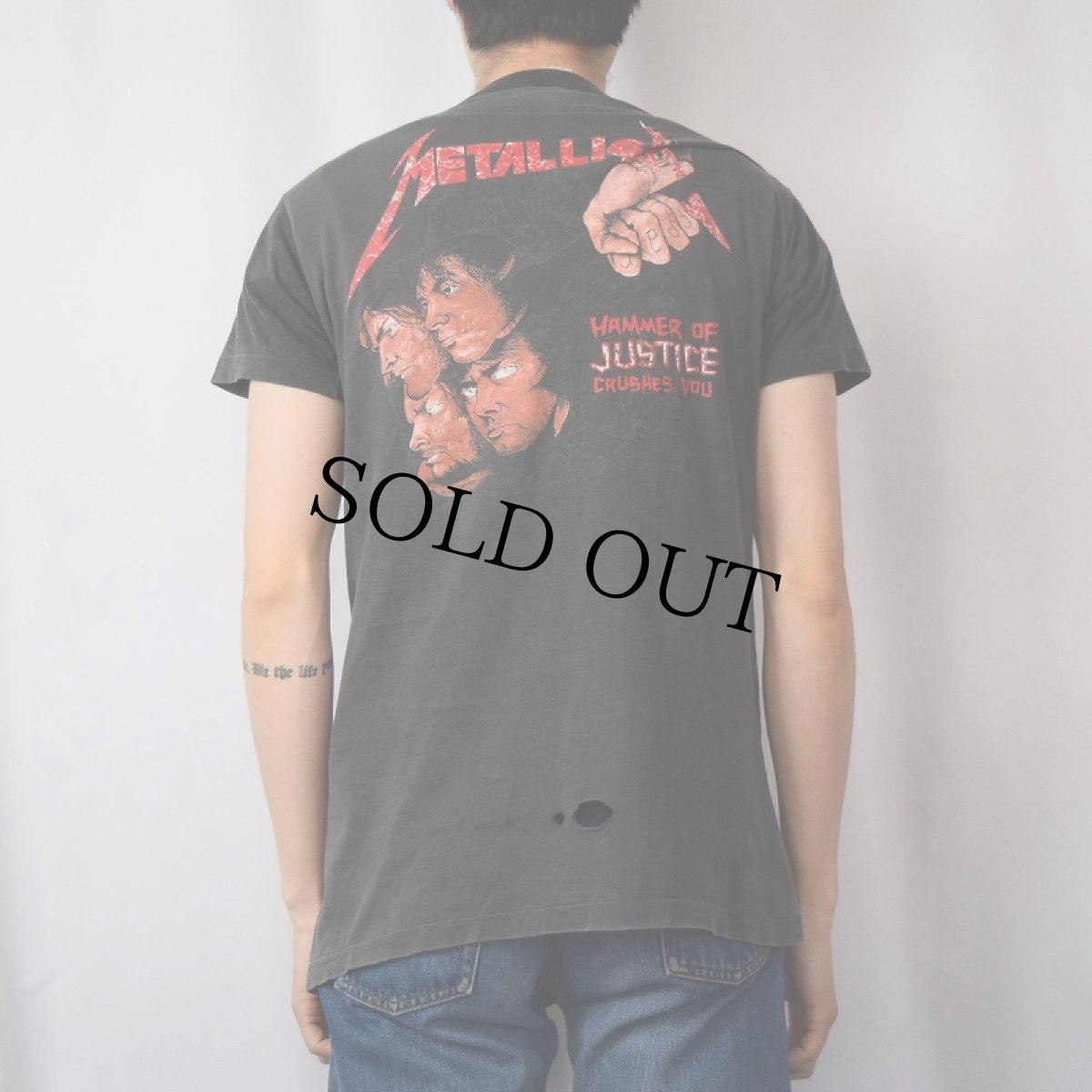 画像4: 80's METALLICA "DAMAGED JUSTICE" ヘビーメタルバンドTシャツ BLACK (4)