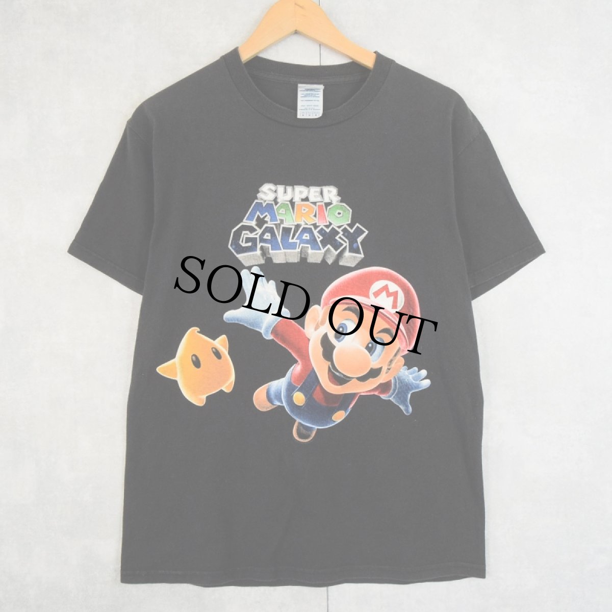 画像1: SUPER MARIO GALAXY キャラクタープリントTシャツ BLACK M (1)