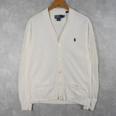 画像1: POLO Ralph Lauren 鹿の子スウェットカーディガン M (1)