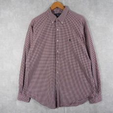 画像1: Ralph Lauren "CLASSIC FIT" ギンガムチェック柄 ボタンダウンコットンシャツ L (1)