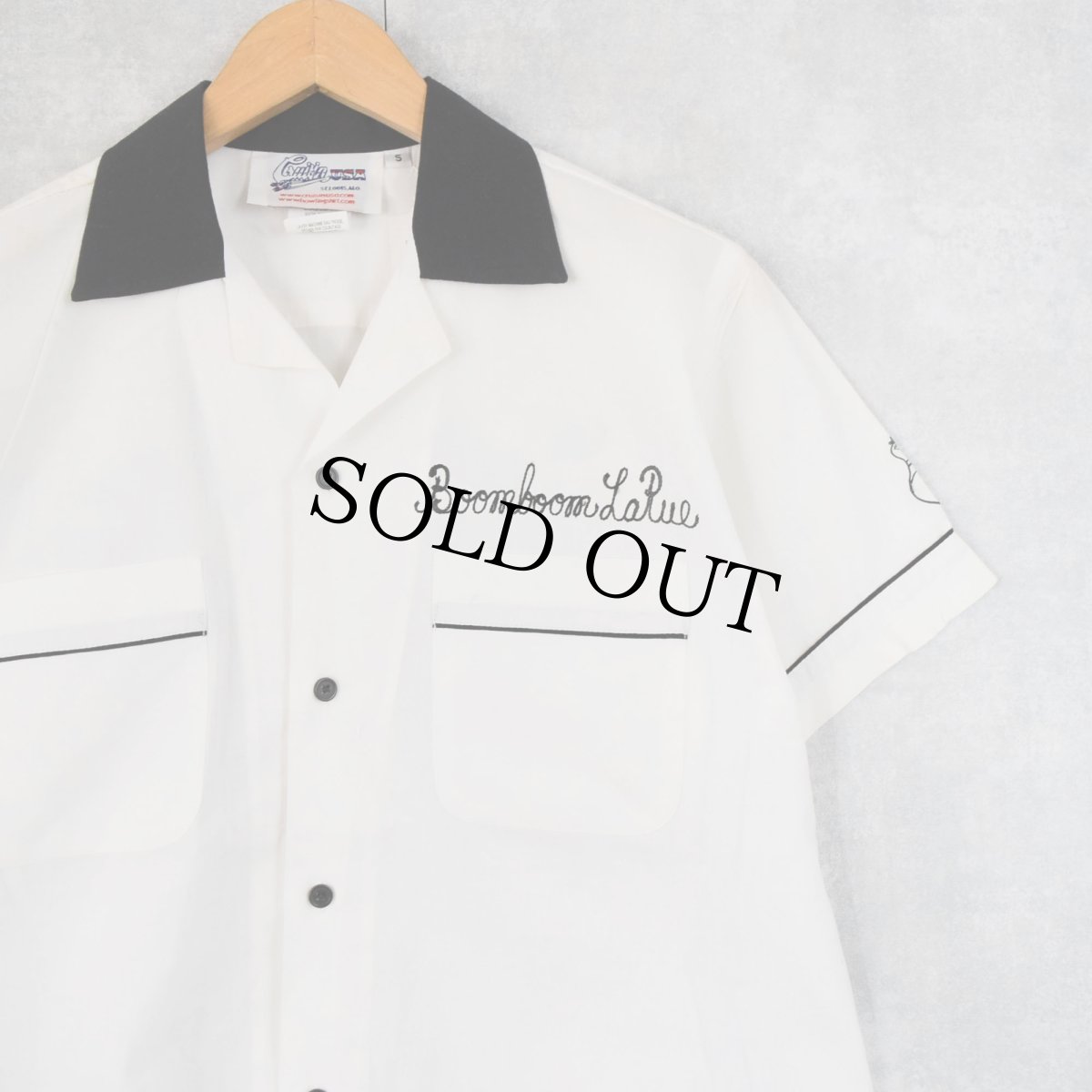 画像2: 2000's "Gutter Gals" チェーン刺繍 プリントボーリングシャツ S (2)